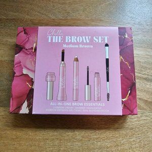 CHELLA The Brow Set, Eyebrow Cream 4 Piece Kit - Medium Brown - New In Box